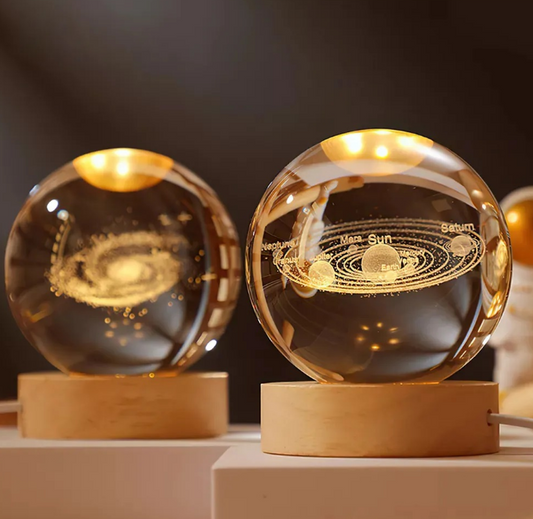 Lámpara de cristal LED Planeta Tierra y Sistema Solar