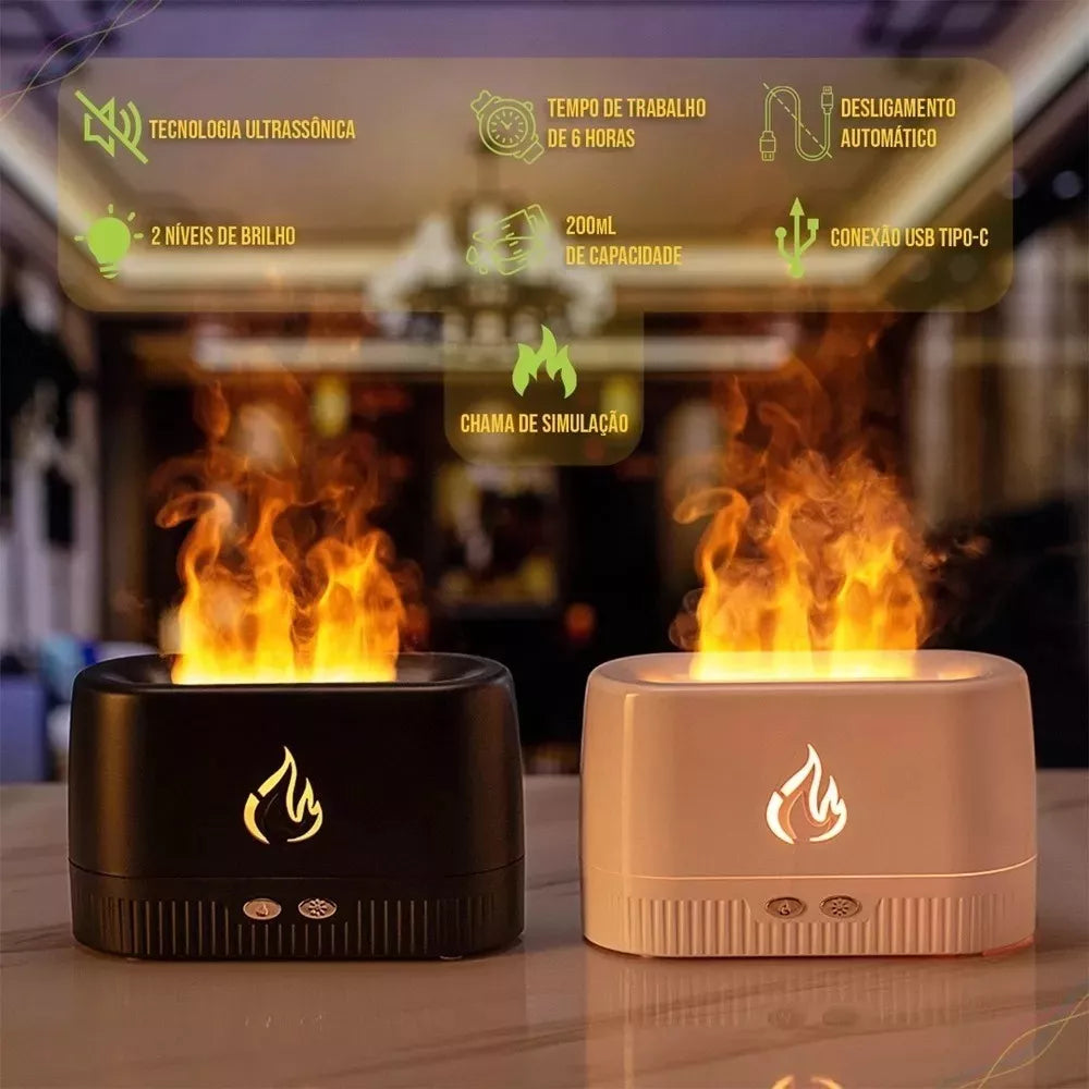 Difusor Humidificador de Aromas Llamas 🔥